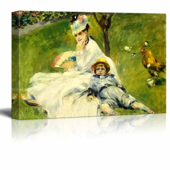 Wall26 Madame Monetand her Son by Pierre Auguste Renoir - Canvas Print Wall Art Famous Oil Painting Reproduction - 12" x 18"
