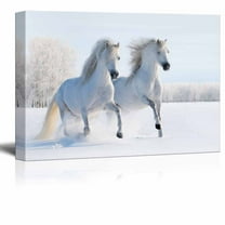 Wall26 Modern White Horse Animals Canvas Wall Art Prints, 12"x18"