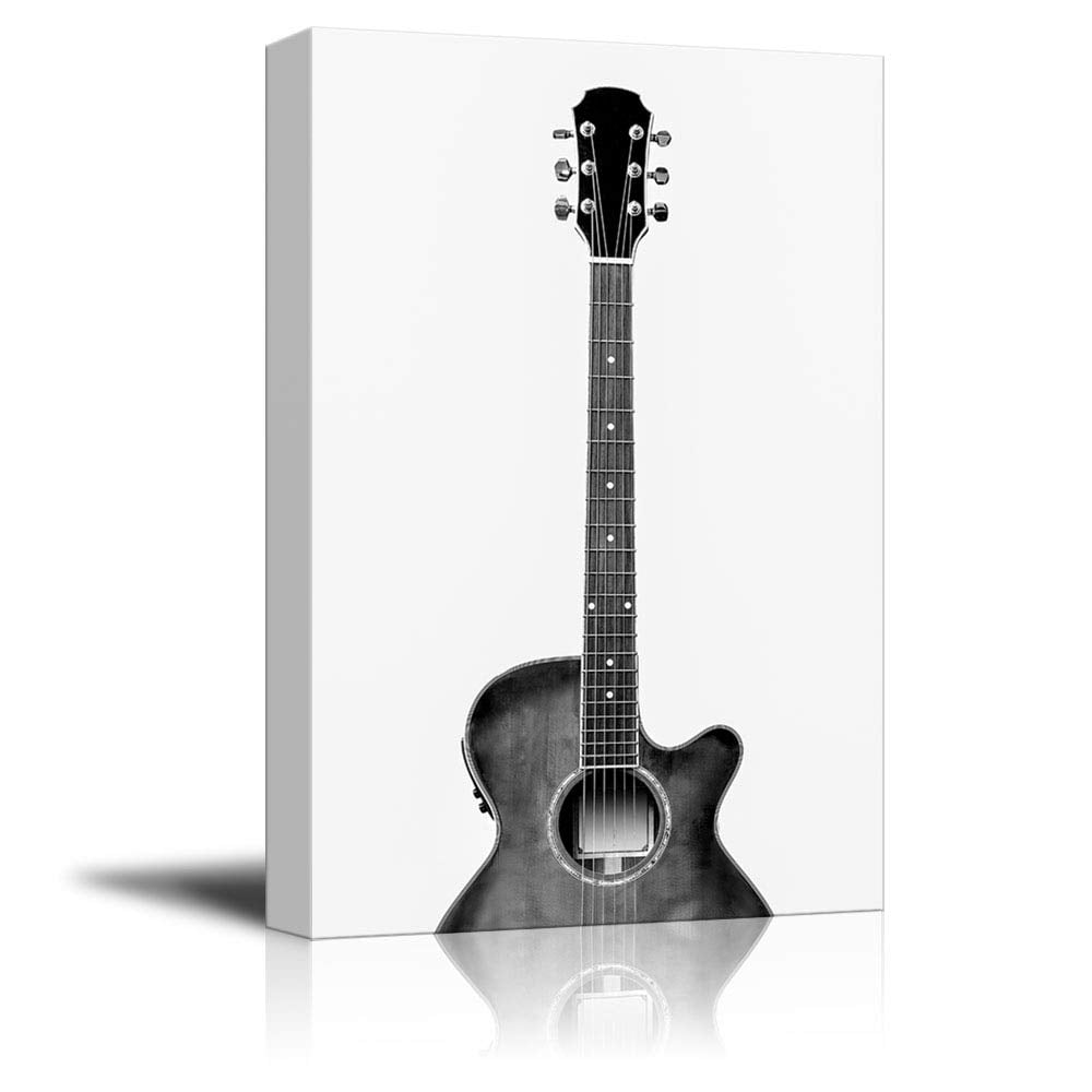 Wall26 Musical Instruments Theme Canvas Wall Art Guitar in Black and