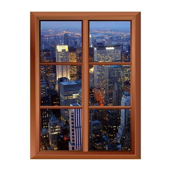 Wall26 Removable Wall Sticker/Wall Mural - New York City - Creative Window View Vinyl Sticker - 24"x32"