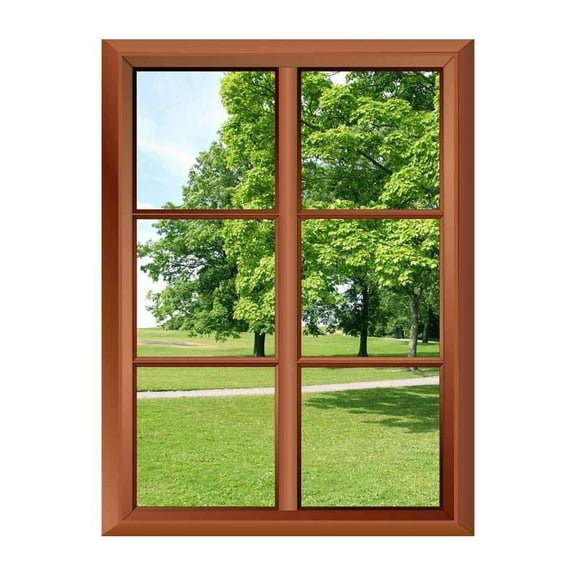 Wall26 Removable Wall Sticker/Wall Mural - Park with Green Trees and Grassland - Creative Window View Vinyl Sticker - 24"x32"