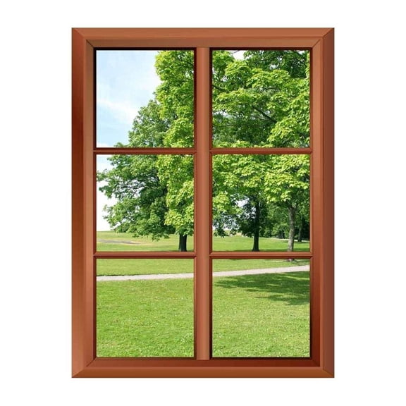 Wall26 Removable Wall Sticker/Wall Mural - Park with Green Trees and Grassland - Creative Window View Vinyl Sticker - 36"x48"