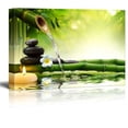 thumbnail image 1 of Wall26 Rocks and Flowers Over Bamboo Branches on a Lake with a Waterfall - Canvas Art Home Decor - 12x18 inches, 1 of 3