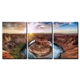 thumbnail image 1 of Wall26 - Sunset Moment at Horseshoe Bend Colorado River Grand Canyon National Park Arizona USA - Canvas Art Wall Decor - 24"x36"x3 Panels, 1 of 3