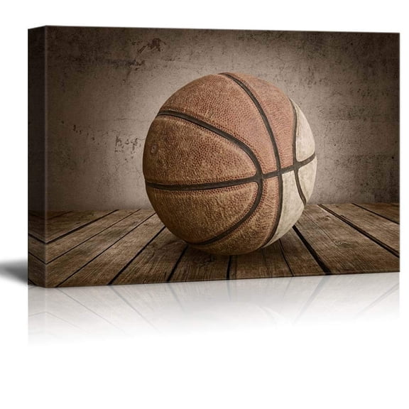 Wall26 Swish! Basketball Rustic Rectangular Sport Panel - Celebrating American Sports Traditions - Canvas Art Home Decor - 32x48 inches