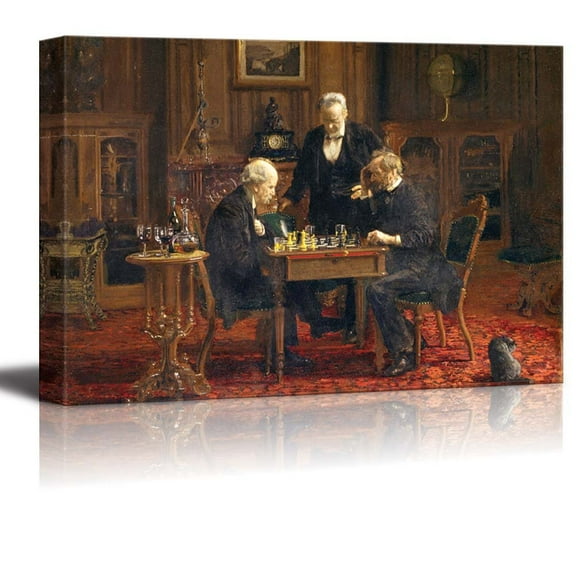 Wall26 The Chess Players by Thomas Eakins - Canvas Print Wall Art Famous Painting Reproduction - 24" x 36"