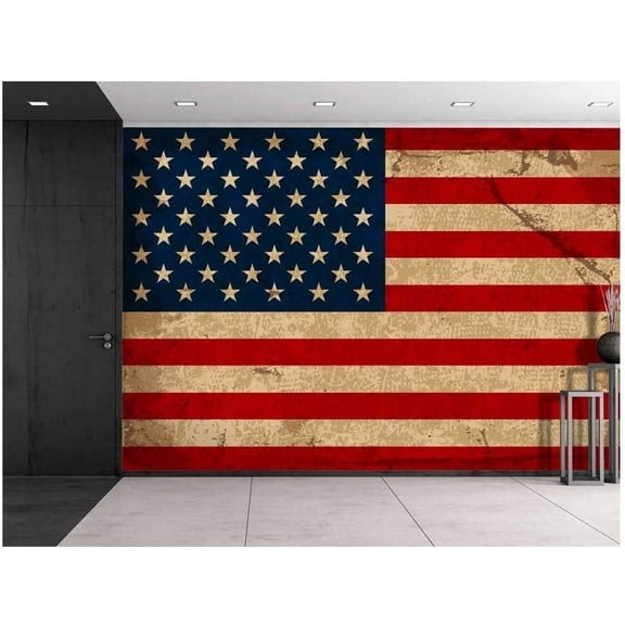 Wall26 Vintage American Flag Peel & Stick Wallpaper, 66x96 inches