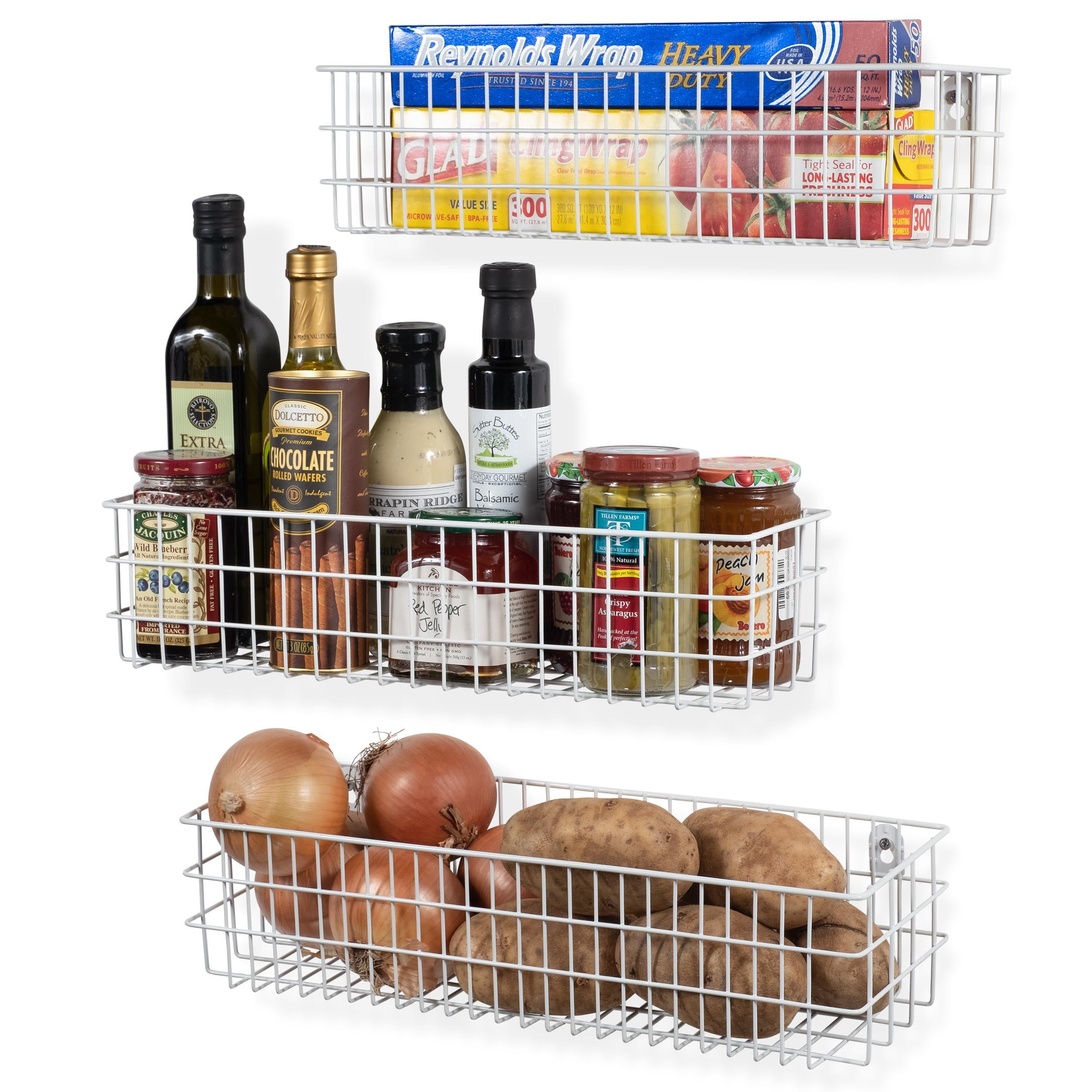 KANSAS Wire Fruit Basket, Kitchen Organization and Storage Rack - Mult –  Wallniture