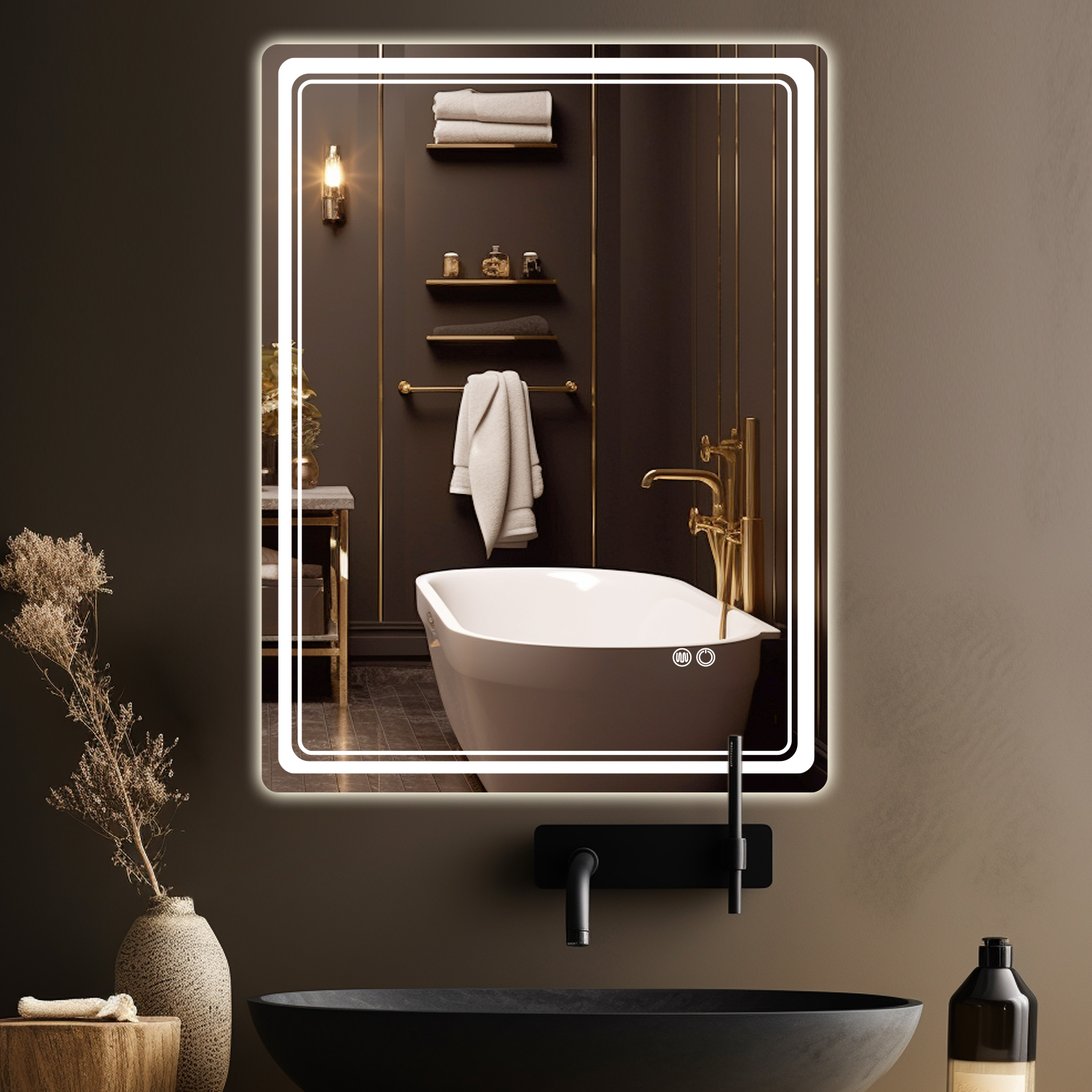 Aquadom Edge LED Heated Bathroom Mirror - 10 Sizes up to 96 Wide ...