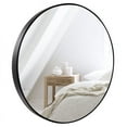 thumbnail image 1 of WallBeyond 24 Inch Aluminium Frame Round Bathroom Wall Mirror, Vanity Mirror, Home Decor, Black, 1 of 8
