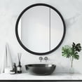 thumbnail image 1 of WallBeyond 24 inch Black Wood Frame Round Bathroom Vanity Mirror, Home Decor Wall Mirror, 1 of 8