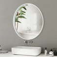 thumbnail image 1 of WallBeyond 24" x 24" White Round Bathroom Decorative Wall Mirror, 1 of 7