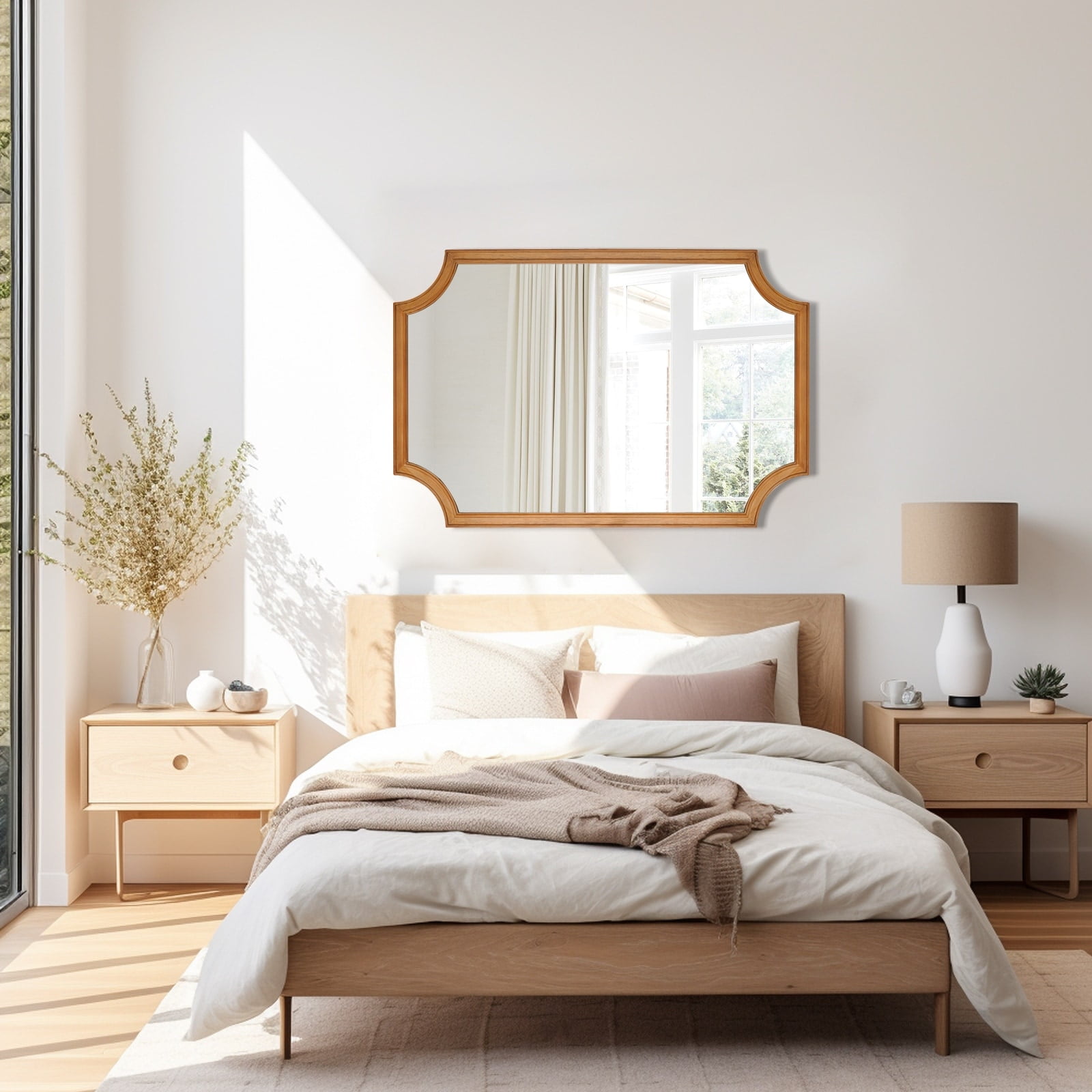 WallBeyond 24" x 36" Rectangle Decorative French Scalloped Wood Framed