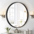 thumbnail image 1 of WallBeyond 31” Round Natural Wood Framed Mirror, 1 of 7