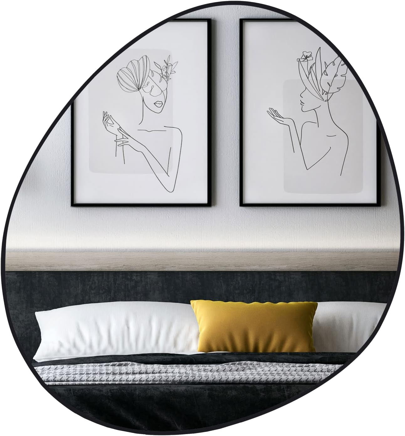 WallBeyond Asymmetrical Mirror, Irregular Wall Mirror, Abstract Wall
