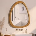 thumbnail image 1 of WallBeyond Irregular Natural Wood Frame Wall Mirror for Bathroom, Asymmetrical Home Wall Decor, 23.5 × 19 inch, 1 of 7