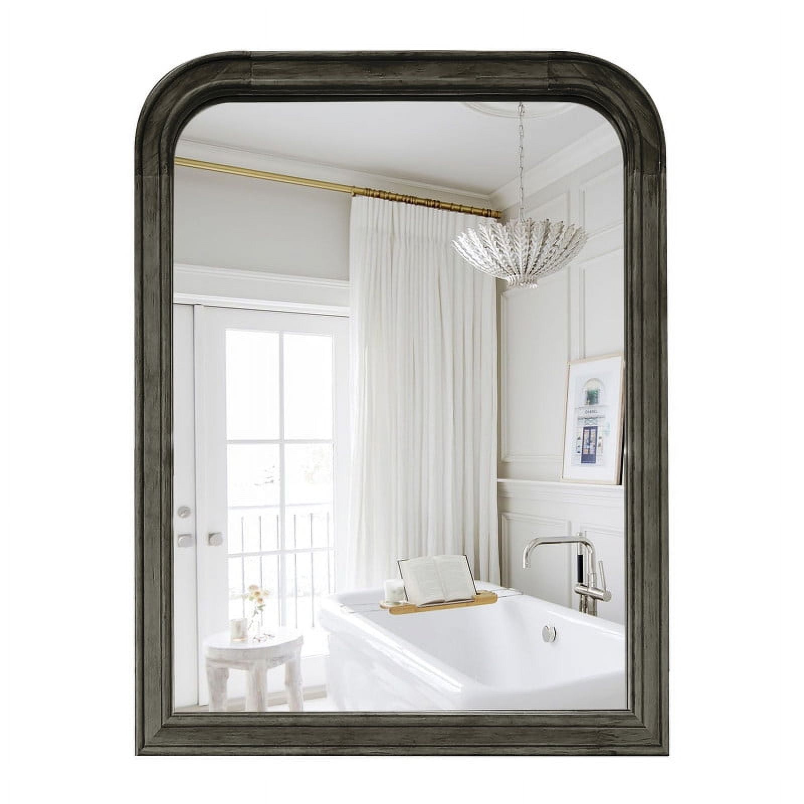 WallBeyond Wood Frame Farmhouse Bathroom Mirror for Wall Mounted, Home ...