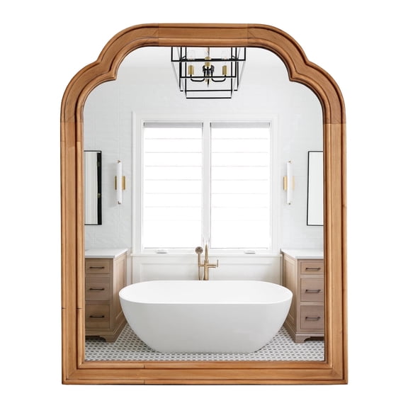 WallBeyond Wood Frame Wall Mirror Decor for Bathroom, Entryway, Living Room or Bedroom, 16" × 20", Natural