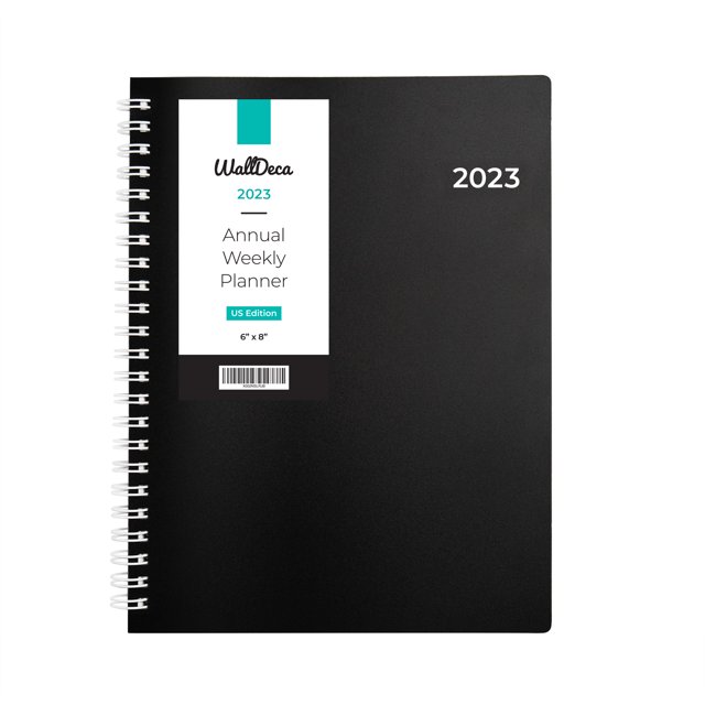 WallDeca 2023 Annual Weekly Planner, 8 x 6" Paper Size, (USA 8 x 6