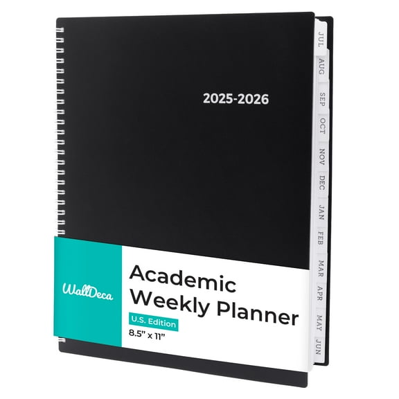 WallDeca 2025-2026 12-month Academic Weekly & Monthly Agenda Planner