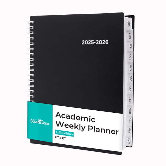 WallDeca 2025-2026 12-month Academic Weekly & Monthly Agenda Planner 8 x 6-inch