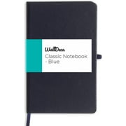 WallDeca Classic Lined Notebook Journal | Hard Cover, 240 Pages, 8.25x5"(Blue) for Work, School, College