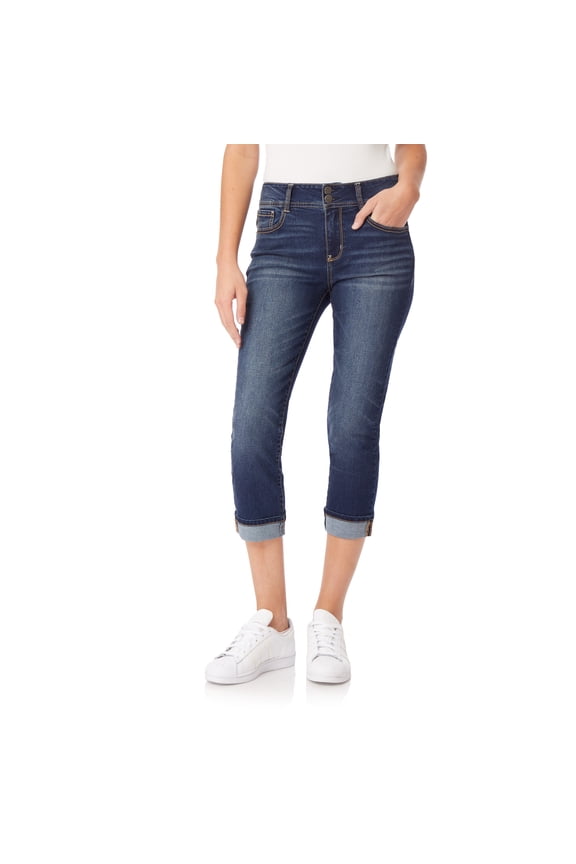 Jeans For Women Flirty Curvy Crop Jeans High Rise Insta Stretch Denim 23.5” Inseam, Juniors Jeans - Alani, 15