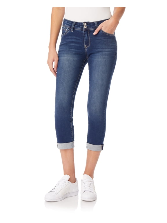 Jeans for Women Ultra Crop 23.5” Inseam Mid-Rise Insta Soft Denim, Juniors Jeans - Iris, 9
