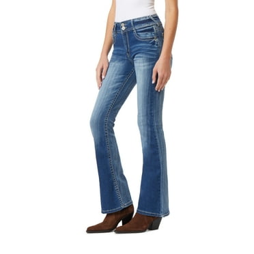 WallFlower Women's Flirty Curvy Flare High Rise Insta Stretch Juniors Jeans