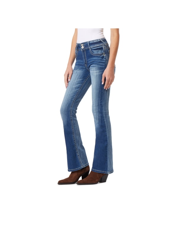 Women's Flirty Curvy Flare High Rise Insta Stretch Juniors Jeans