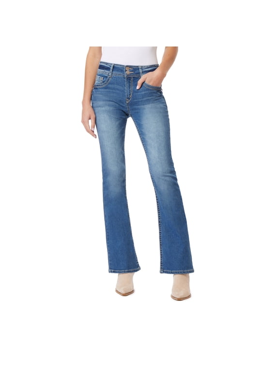 Women's Flirty Curvy Flare High Rise Insta Stretch Juniors Jeans