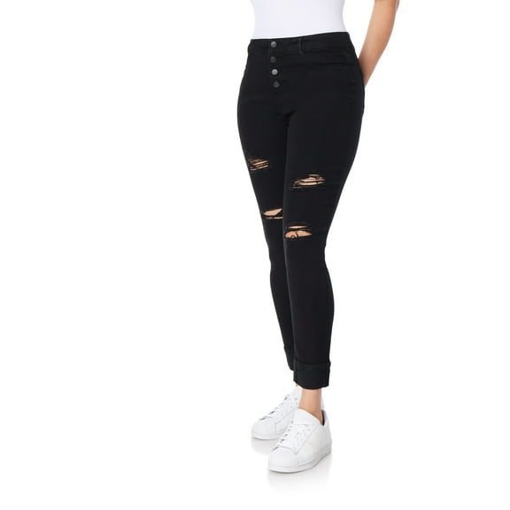 WallFlower Women's Flirty Curvy Skinny High-Rise Insta Stretch Juniors Jeans (Standard and Plus)