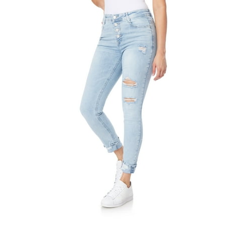 WallFlower Women's Flirty Curvy Skinny High-Rise Insta Stretch Juniors Jeans (Standard and Plus)