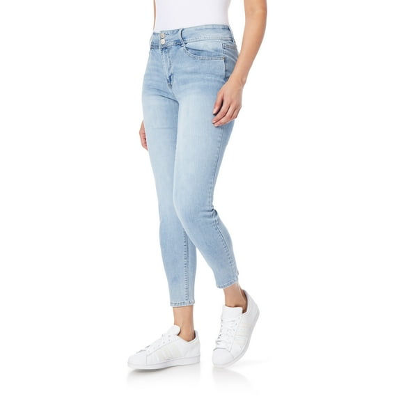 WallFlower Women's Flirty Curvy Skinny High-Rise Insta Stretch Juniors Jeans (Standard and Plus)