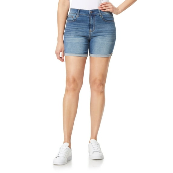 WallFlower Women's Irresistible Denim Shorts High-Rise Insta Soft Juniors