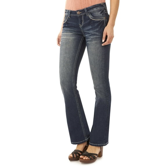 WallFlower Women's Legendary Bootcut Mid-Rise Insta Stretch Juniors Jeans (Standard and Plus)