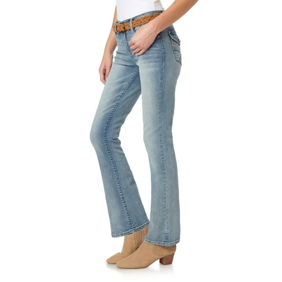 WallFlower Women's Legendary Slim Bootcut Mid-Rise Belted Insta Stretch Juniors Jeans (Standard and Plus)