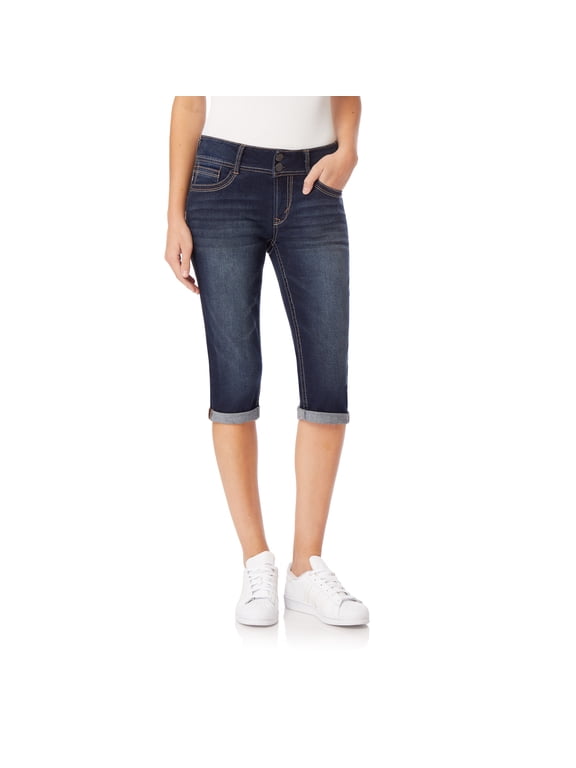 Women's Luscious Curvy 17" Capri Mid-Rise Insta Stretch Juniors