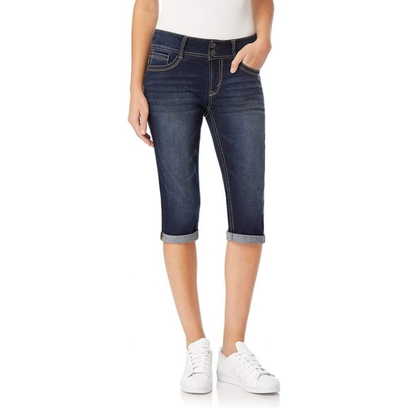 WallFlower Women's Luscious Curvy 17" Capri Mid-Rise Insta Stretch Juniors