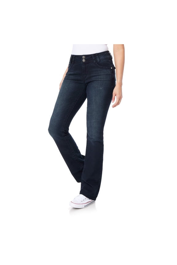 Women's Luscious Curvy Bootcut Mid-Rise Insta Stretch Juniors Jeans (Standard and Plus)