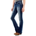 thumbnail image 1 of WallFlower Women's Luscious Curvy Bootcut Mid-Rise Insta Stretch Juniors Jeans (Standard and Plus), 1 of 7