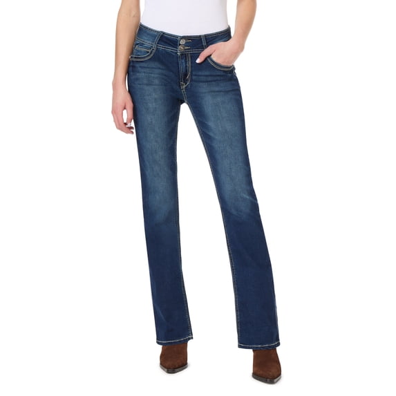WallFlower Women's Luscious Curvy Bootcut Mid-Rise Insta Stretch Juniors Jeans (Standard and Plus)