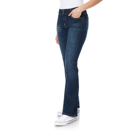 WallFlower Women's Luscious Curvy Bootcut Mid-Rise Insta Stretch Juniors Jeans (Standard and Plus)