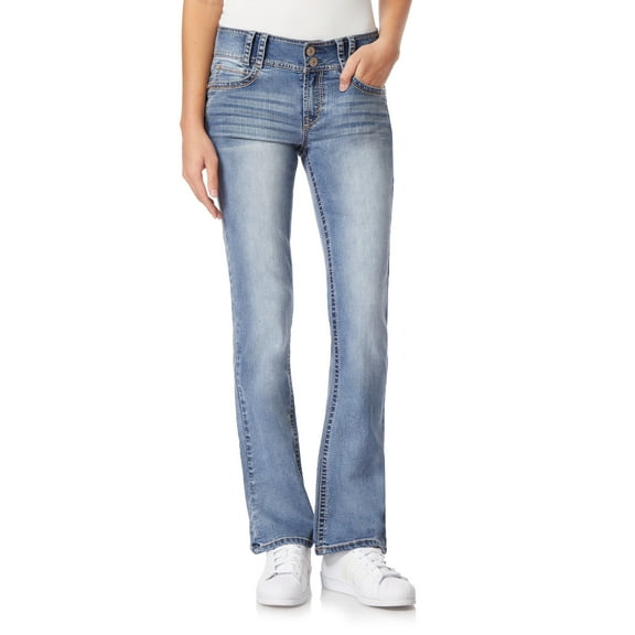 WallFlower Women's Luscious Curvy Bootcut Mid-Rise Insta Stretch Juniors Jeans (Standard and Plus)