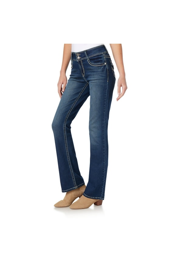 Women's Luscious Curvy Bootcut Mid-Rise Insta Stretch Juniors Jeans (Standard and Plus)