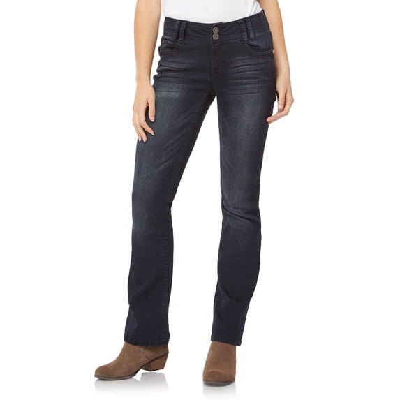 WallFlower Women's Luscious Curvy Bootcut Mid-Rise Insta Stretch Juniors Jeans (Standard and Plus)