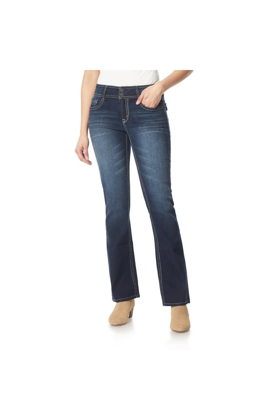 Women's Luscious Curvy Bootcut Mid-Rise Insta Stretch Juniors Jeans (Standard and Plus)