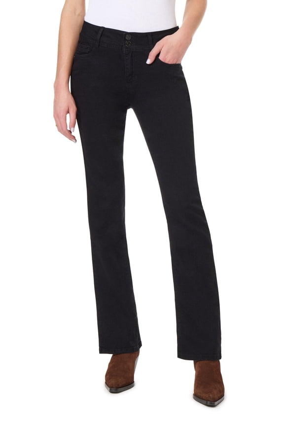 Women's Luscious Curvy Bootcut Mid-Rise Insta Stretch Juniors Jeans (Standard and Plus)