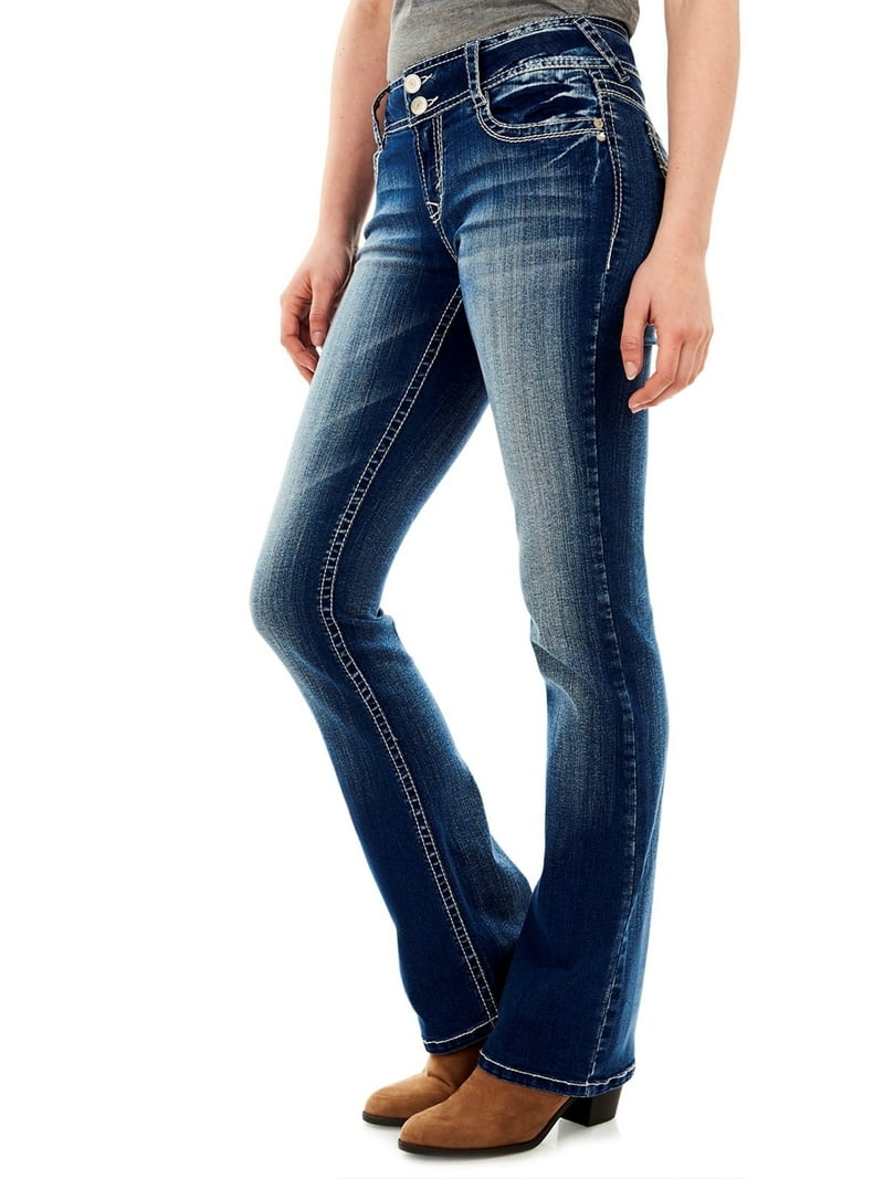 WallFlower Women's Mid-Rise Luscious Curvy Bootcut Insta