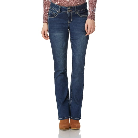 WallFlower Women's Luscious Curvy Bootcut Mid-Rise Insta Stretch Juniors Jeans (Standard and Plus)